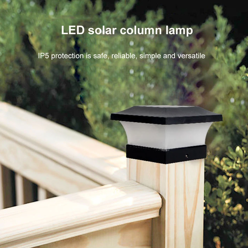 

LED Solar Pillar Light Outdoor Waterproof Lantern Column Top Night Light for Garden Fence Landscape Decoration