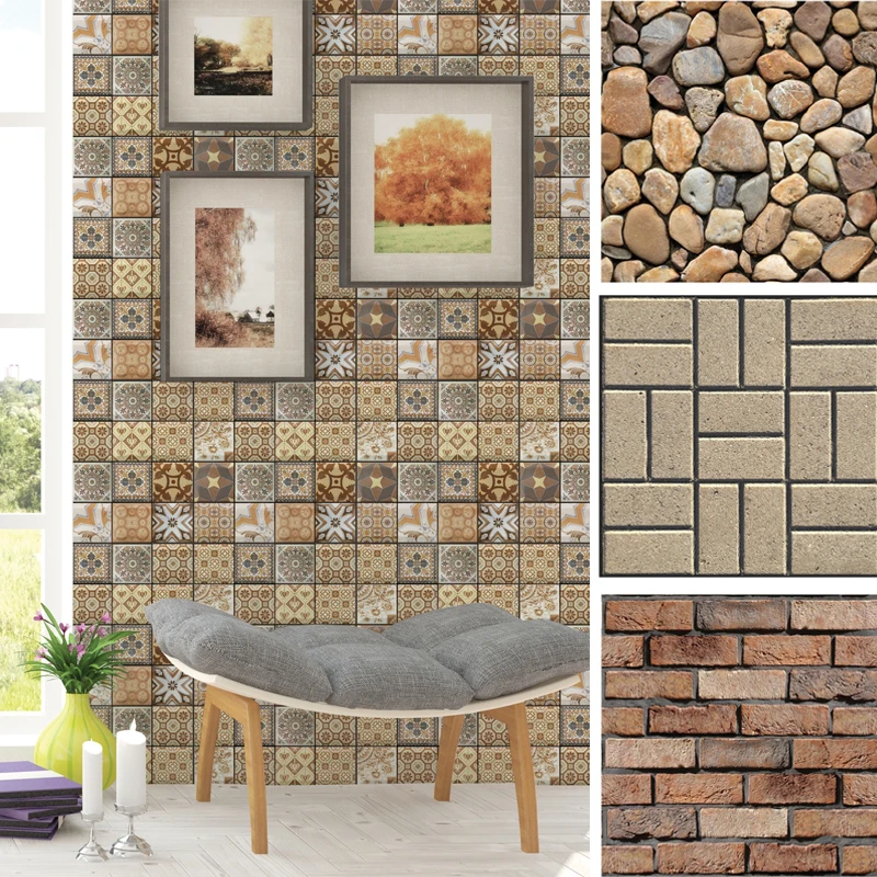 Самодельные настенные наклейки 30x30 см 3D ПВХ настенный бумажный декор тисненый