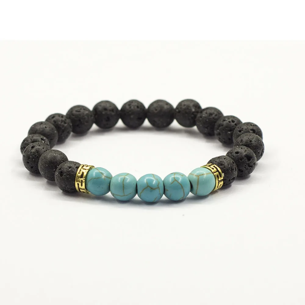 Мульти Стиль Для мужчин браслет натуральный энергетический вулканический