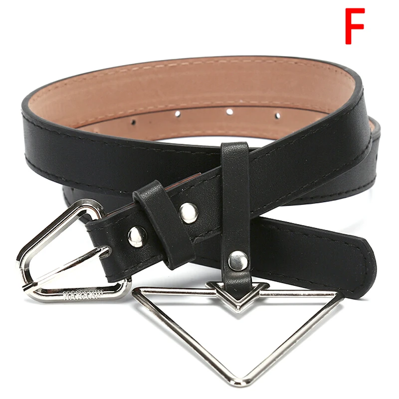

1PCS Party Jeans Dress For Ladies Belt Punk Harajuku PU Leather Belt Waistband Women Metal Round Heart Geometry Buckle Belt