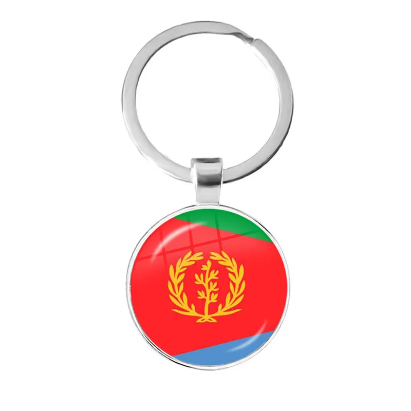 Ireland Wales Vanuatu Tonga Suriname Scotland French Guiana Eritrea Northern Nation Flag Pendant Keychains Rings |