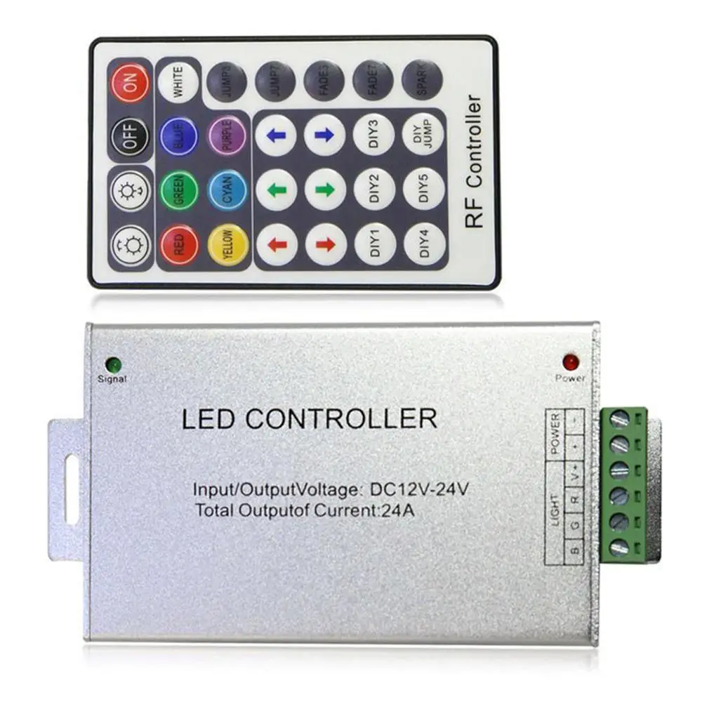 DC12V ~ 24V 24A 288W RGB LED контроллер с 28 клавишами дистанционного управления для SMD5050/3528