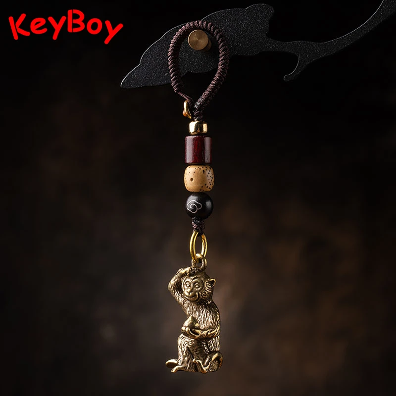 Животное обезьяна латунный кулон брелок для автомобиля винтажный роскошный