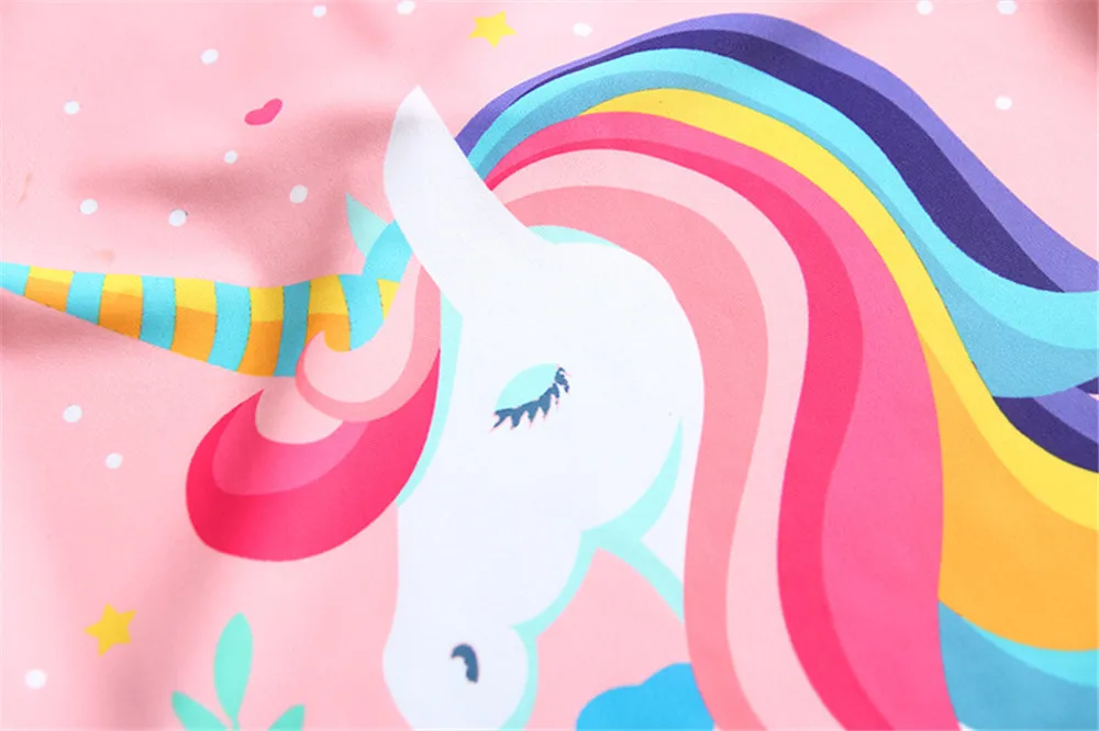 Детские костюмы из двух предметов пляжная одежда для девочек с принтом единорога