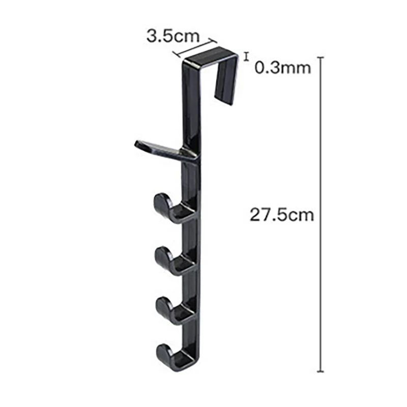 

Door Back Hanger Multifunctional 5 Hooks Holder Wall Mounted Bag Hat Rack Clothes Coat Towel Hanger Bathroom Kitchen Holder