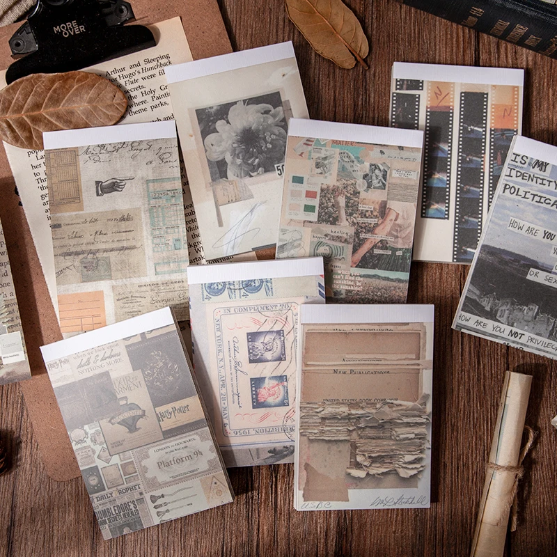 

50 sheets Memo Pad Diary Stationery Lightweight paper Journal Planner Scrapbooking Vintage Decorative DIY Material Yoofun