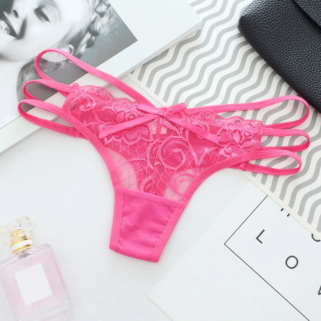 Сексуальное кружевное нижнее белье женские трусики-стринги бандажные трусы для