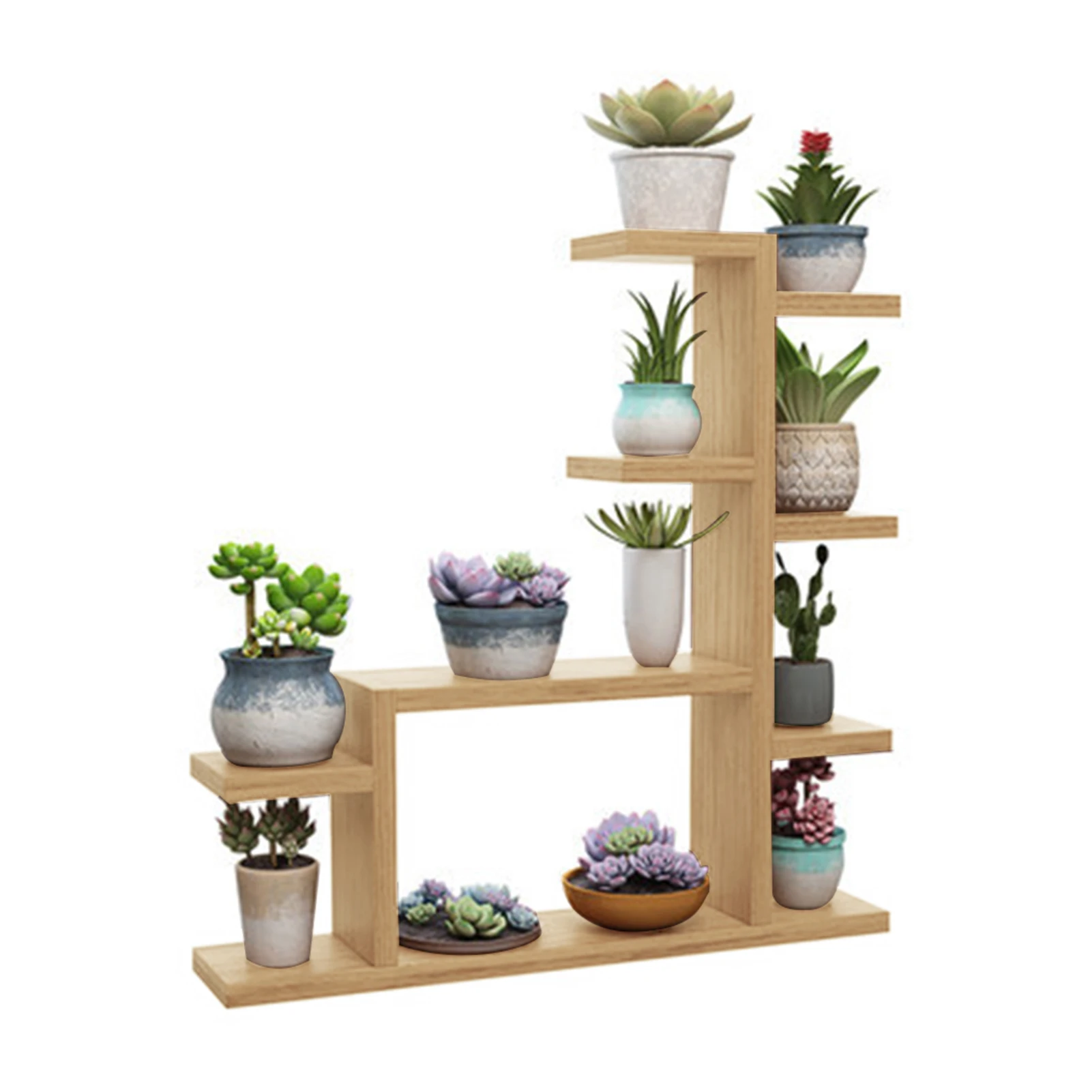 

Multi Layers Balcony Free Standing Modern Desktop Garden Indoor Decoration Living Room Flower Holder Gift Wood Plant Stand