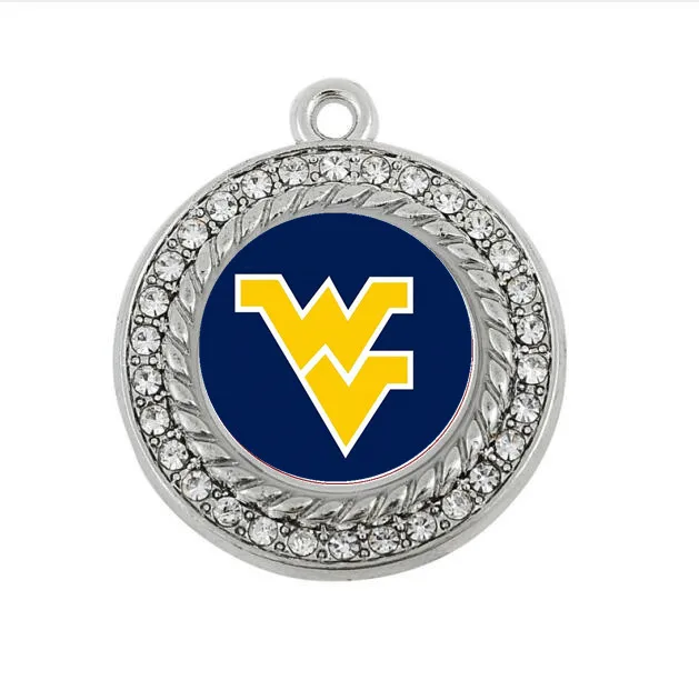 Wholesale Sports west virginia Charms Pendant For DIY Braceles& Necklace& Earrings& Key chain Jewelry Accessories 20pcs/lot