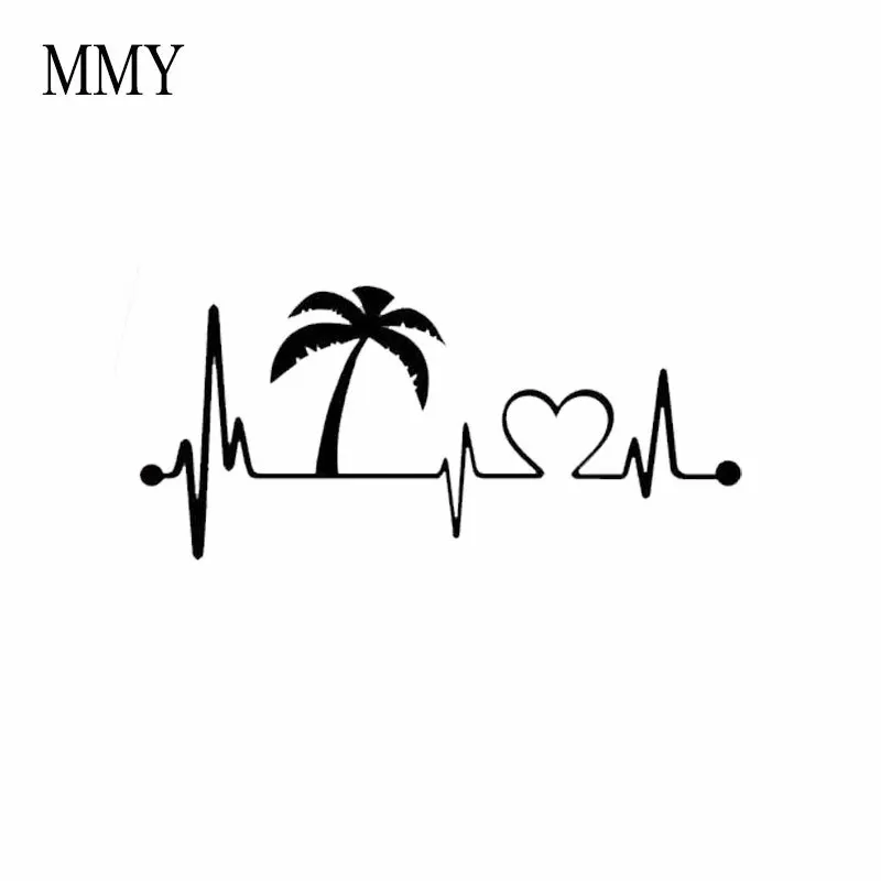 8 &quotширокое пальмовое дерево сердцебиение Lifeline наклейка автомобиль грузовик