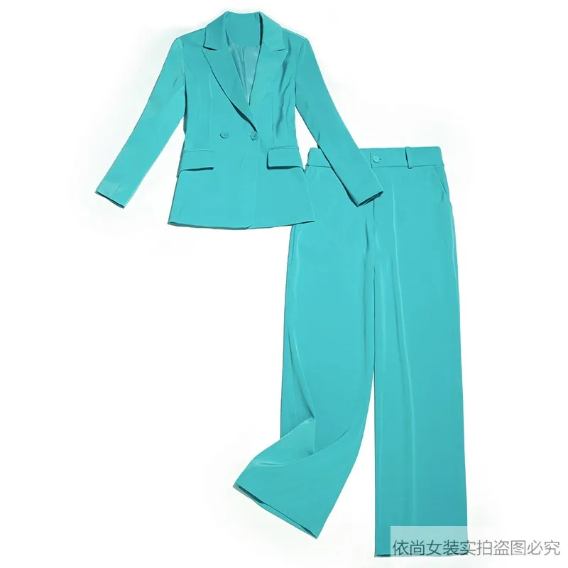 womens suits set 2 pieces suit spring new fashion temperament wild suit wide-leg pants trousers jacket 2 piece set women