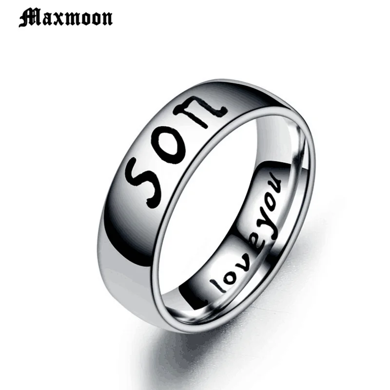 Maxmoon антиаллергенное кольцо из нержавеющей стали кольца для папы и мамы подарок