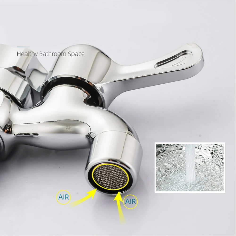 

Durable Brass Sink Modern Laundry Spout Bathroom Double Outlet Washing Machine Faucet Bidet Polished Garden Connector Water Tap