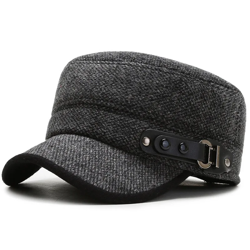 Модная плоская кепка с защитой ушей для осени и зимы 2020 мужская повседневная