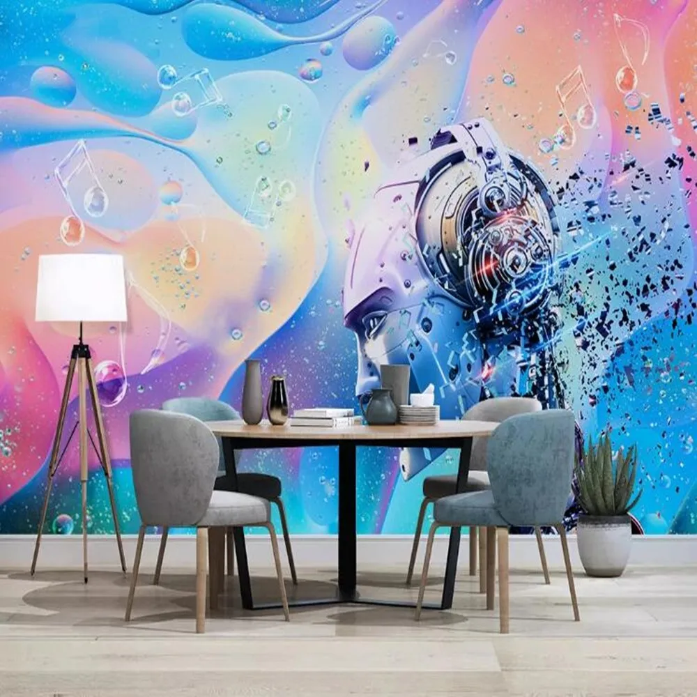 Milofi пользовательские 3D электронная музыка мода музыкальный фон обои фреска|Обои|