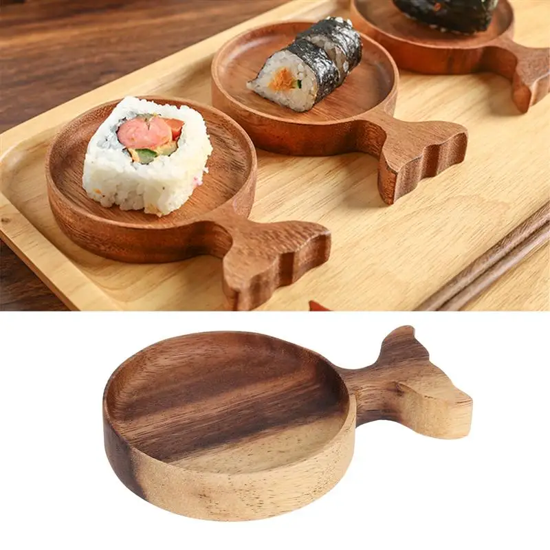 1 шт. тарелка для соуса деревянная форма рыбы чаши окуня приправа блюда закуска