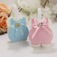 24pcs suspender trousers candy gift box wedding packaging dragee baptism communion decoration party paper bags with handle