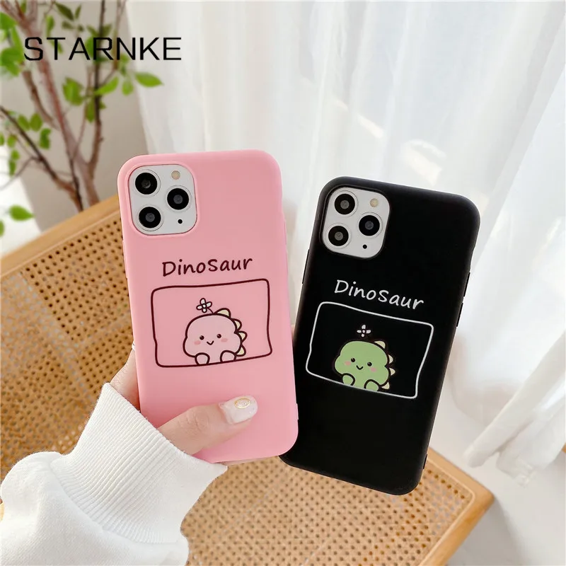 cute couples dinosaur cover for oppo realme 7 pro x2 xt x 5 6 pro c3 c2 c17 7i 5i 6i a9 a5 2020 silicone candy color case free global shipping