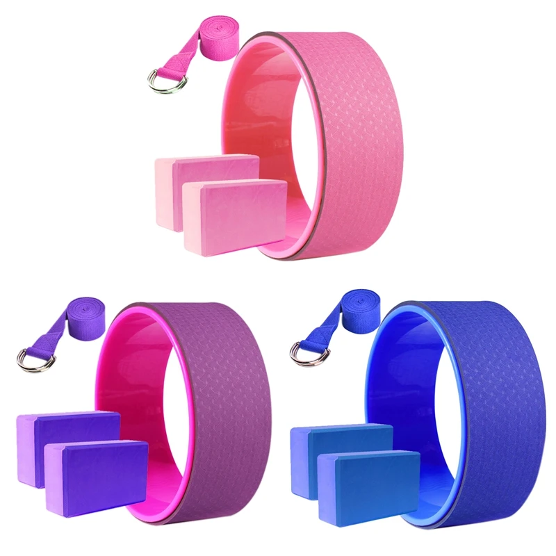 

Лидер продаж, 4 шт., набор колес для йоги, Колесо Дхармы, кирпич для йоги, эластичный ремешок, кольцо для пилатеса с открытой спиной, артефакт д...