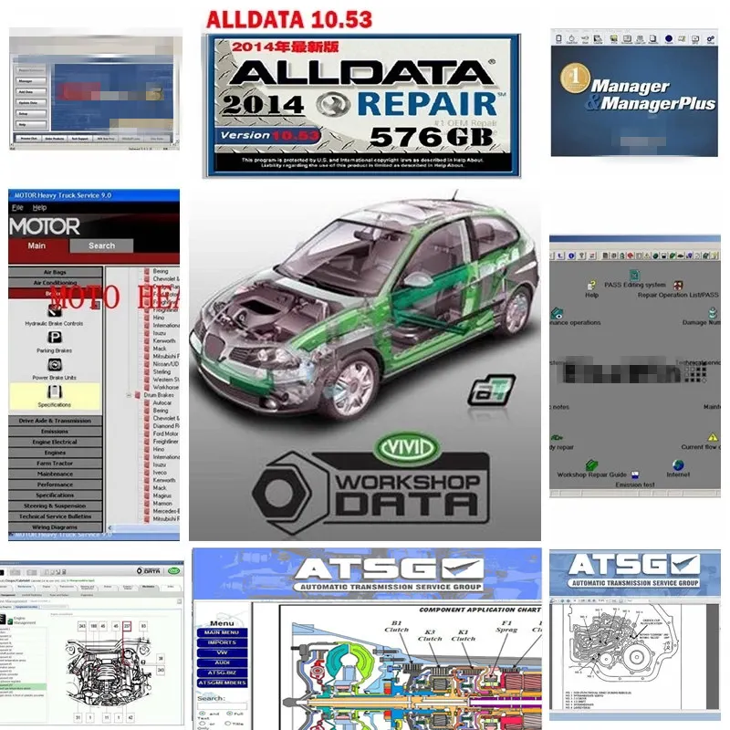 

2021 hot Wiring Diagrams Body Frame Alldata V10.53 Auto repair software Alldata mit-chell vivid workshop ATSG 2017 50 in 1tb hdd