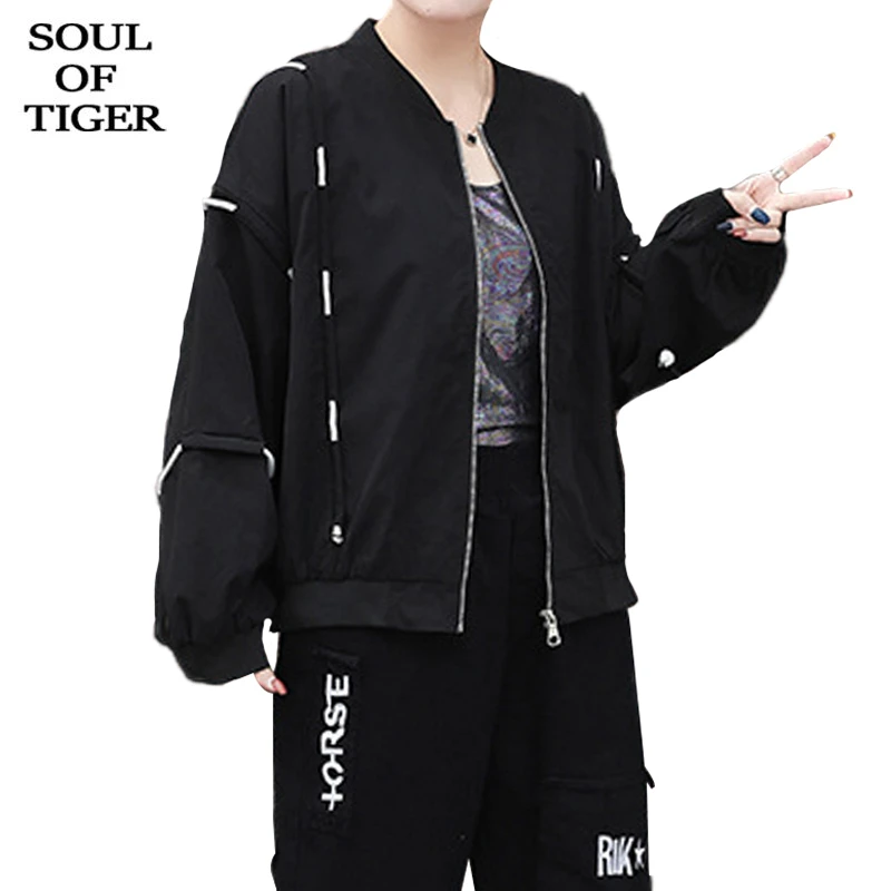 

SOUL OF TIGER Autumn European Brand Ladies Designer Ladies Jackets And Harem Pants Womens Fitness Casual Outfits Two Piece Sets