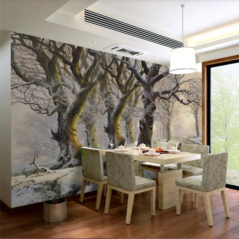 Пользовательские обои wellyu 3D стерео фото фрески картина маслом красивый Снежный