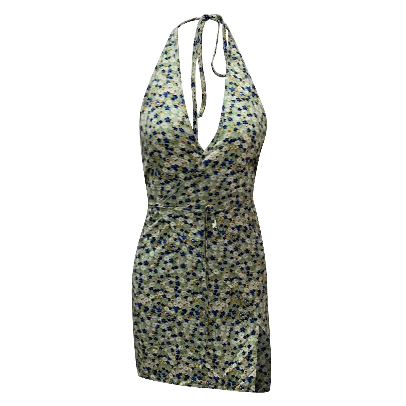 

ISHOWTIENDA Women Sexy Bandage Back Elegant Temperament Slim Printing Evening Mini Dress Bodycon Dress