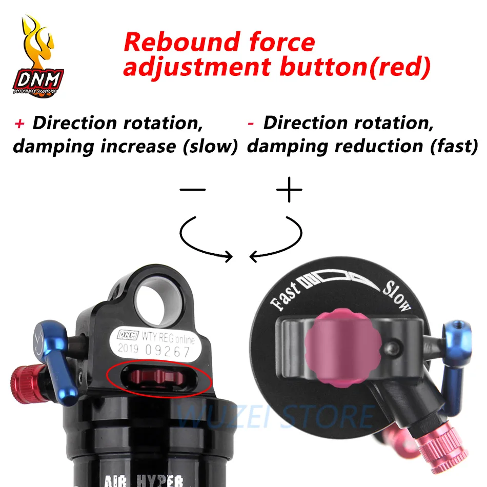 

DNM AOY-36RC Mountain bike rear deceleration damper 165/190/200mm mountain bike air damper rebound/lock/air pressure adjustable