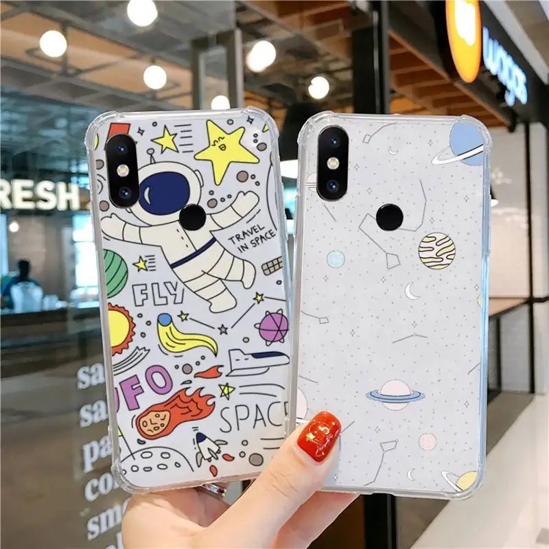 

Star Astronaut Phone Case Transparent For Xiaomi CC 9 11 MAX3 Mix3 MIX2 6X 8 5x 10S 11 10 X SE lite Pro