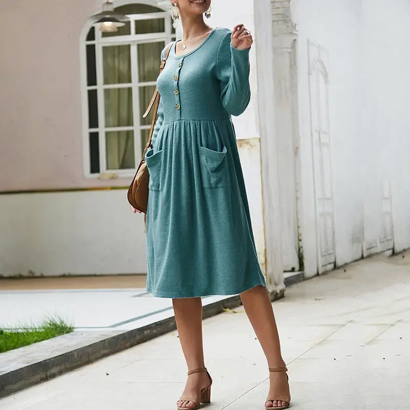 Женское вязаное платье на пуговицах Bohoartist Vantage розовое повседневное элегантное
