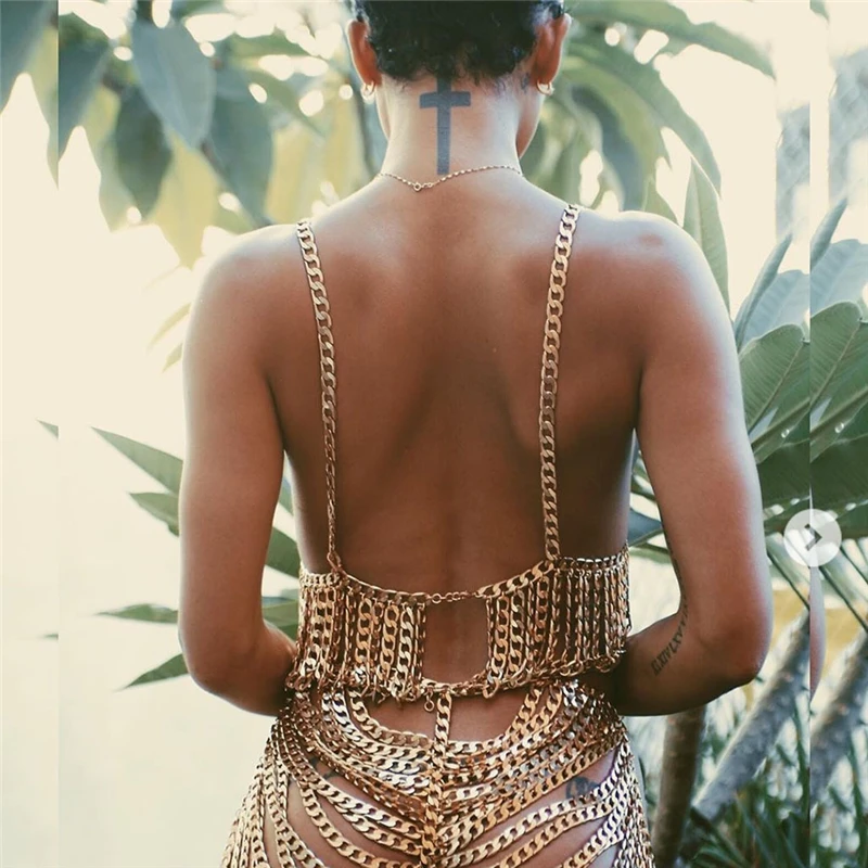 Женский многослойный топ с открытой спиной золотистый/серебристый ажурный