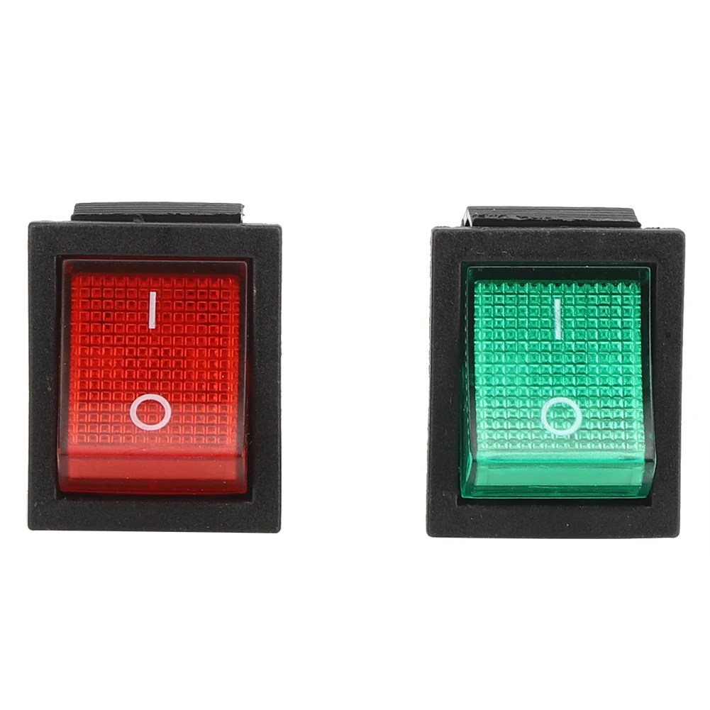 

5PCs Boat Rocker Switch 16A 250V 4-Pin with Red Light Industrial Control Accessory 31 x 25mm Push Button Switch