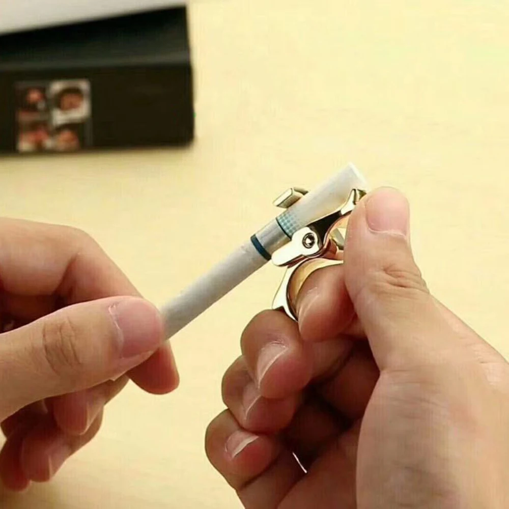 Держатель для сигарет из цинкового сплава с металлическим кольцом на палец