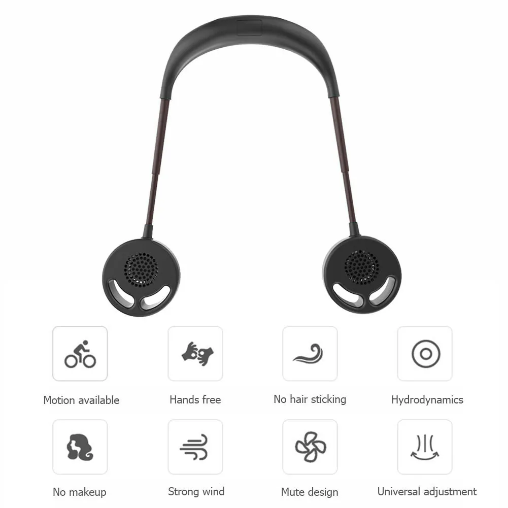 

USB Fan Wearable Hand Free Fan Bladeless USB Rechargeable Personal Neckband Fan Sports Portable Cooling Fans