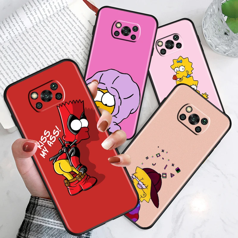 

Anime Sim-Pson For Xiaomi Civi Mi A2 A1 6X 5X Play Mix 3 Poco X3 NFC F3 GT M3 M2 X2 F2 Pro C3 F1 Black Phone Case