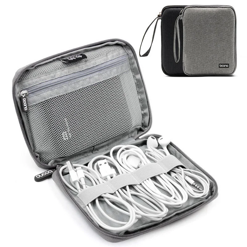 Портативная дорожная сумка для хранения цифровых наушников проводов USB на молнии