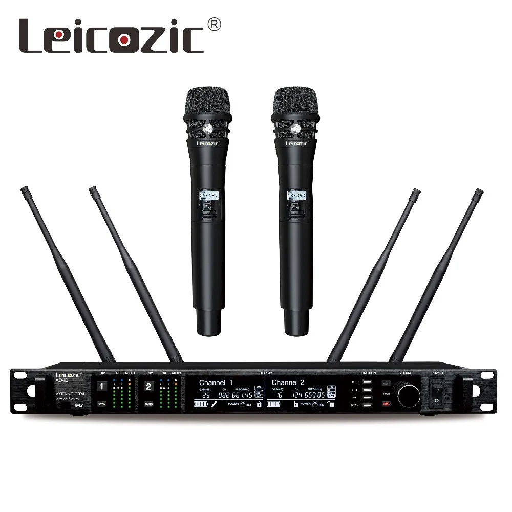 Leicozic AD4D True Diversity беспроводной микрофон UHF сценический цифровой микрофон с отворотом микрофон/гарнитура микрофон/ручной микрофон 645-695 МГц