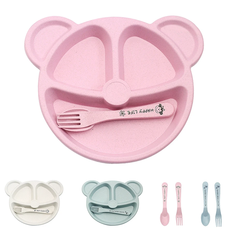 Tigela baby Talheres Fork Colher для кормления BPA бесплатно дети из мультфильмов тренировки