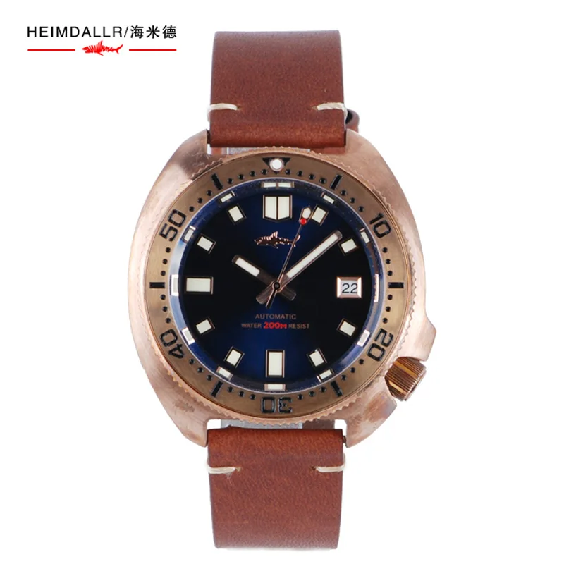 

Heimdallr CUSN8 Bronze Watch Black Green Blue Dial Sapphire Brushed 200M Water Resistance NH35 Automatic Movement Diver Watches