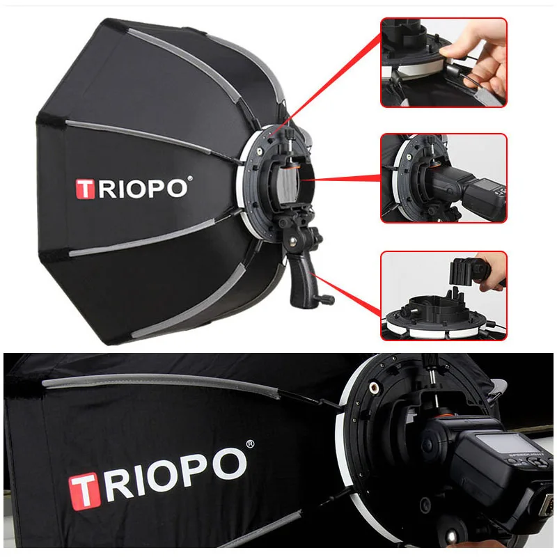 Портативный уличный восьмиугольный зонт софтбокс TRIOPO 55 см Speedlite для фонарика Yongnuo
