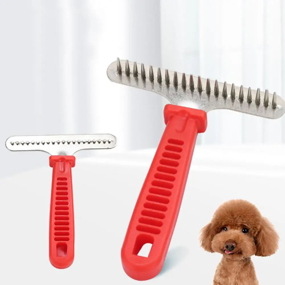 

Расческа для ухода ха шерстью животных прочная нескользящая Пластик удобные грабли для животных расческа для длинных волос Товары для соба...