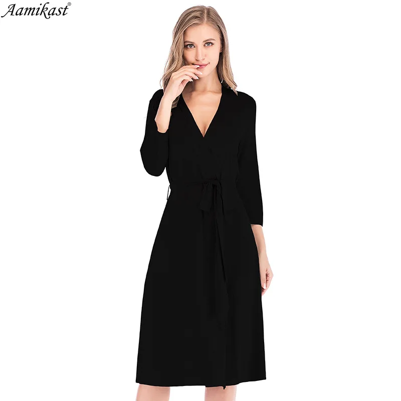 2021 Spring Autumn Gowns New Women's Nightgowns Robe Loose Fitting Home Wear 7-sleeve Splicing Bathrobes Morning Gowns Nightwear
