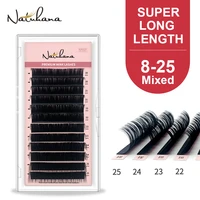 natuhana 8 25mm mix length false eyelash extension individual synthetic mink lengthening eyelashes normal lashes for makeup tool