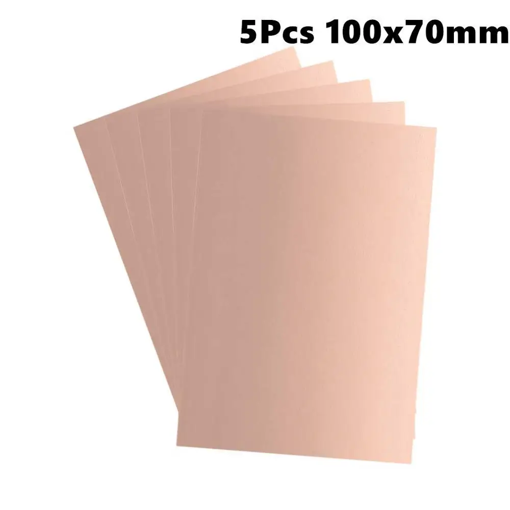 

5Pcs 100x70mm Double-Sided Copper Clad Laminate PCB Circuit Board FR4 1.5mm Thickness DIY Prototyping PCB Board