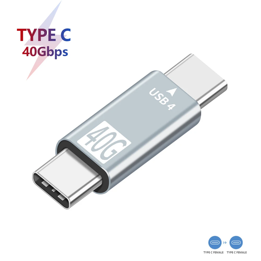 

USB 4.0 Type C Adapter USB C 40Gbps Data Sync Adapter Male Converter Type-C Extension Cable For Laptop Macbook Tablet