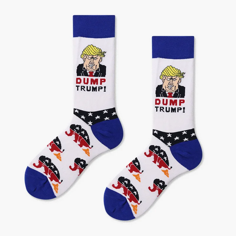 Creative Donald Trump Make America Great Again National Flag Stars Stripes Socks Funny Women Casual Men Short Happy Cotton | Мужская