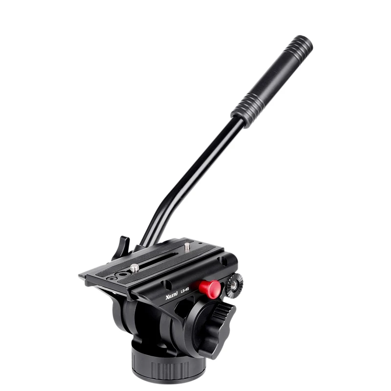 

XILETU LS-4S Handgrip Video Photography Fluid Drag Hydraulic Tripod Head and Quick Release Plate for Manfrotto