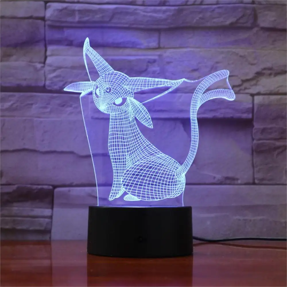 7 Colors Changeable Покемон Пикачу 3d иллюзия ночной Светильник меняющая цвет лампа Pokemon Go экшн-фигурка визуальная Иллюзия Led праздничные подарки - Испускаемый цвет: 7 Colors Changeable