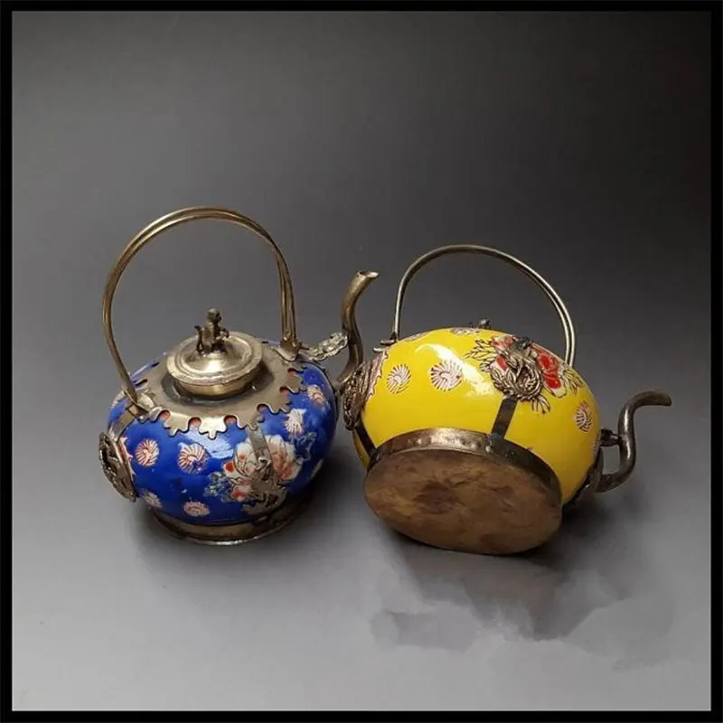Антикварные медные фарфоровые фляжки украшения чайник для дома | Дом и сад