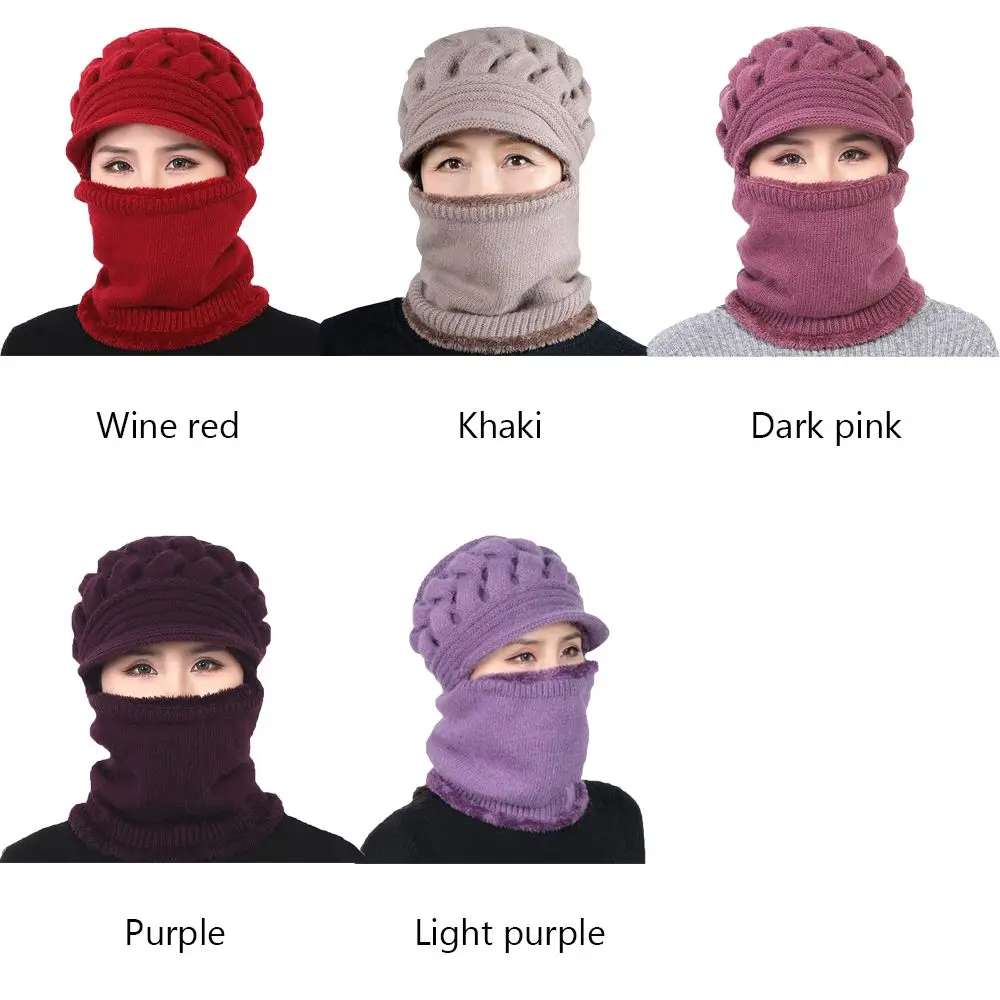 Зимняя женская шерстяная шапка с бархатным утеплителем теплая ветрозащитная